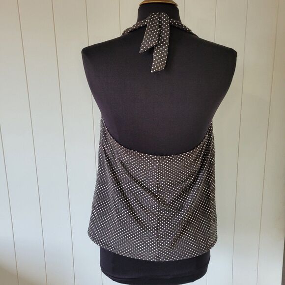 Lands End Swim Tankini Size 16D Green Polka Dot Boho Beach - Picture 4 of 8